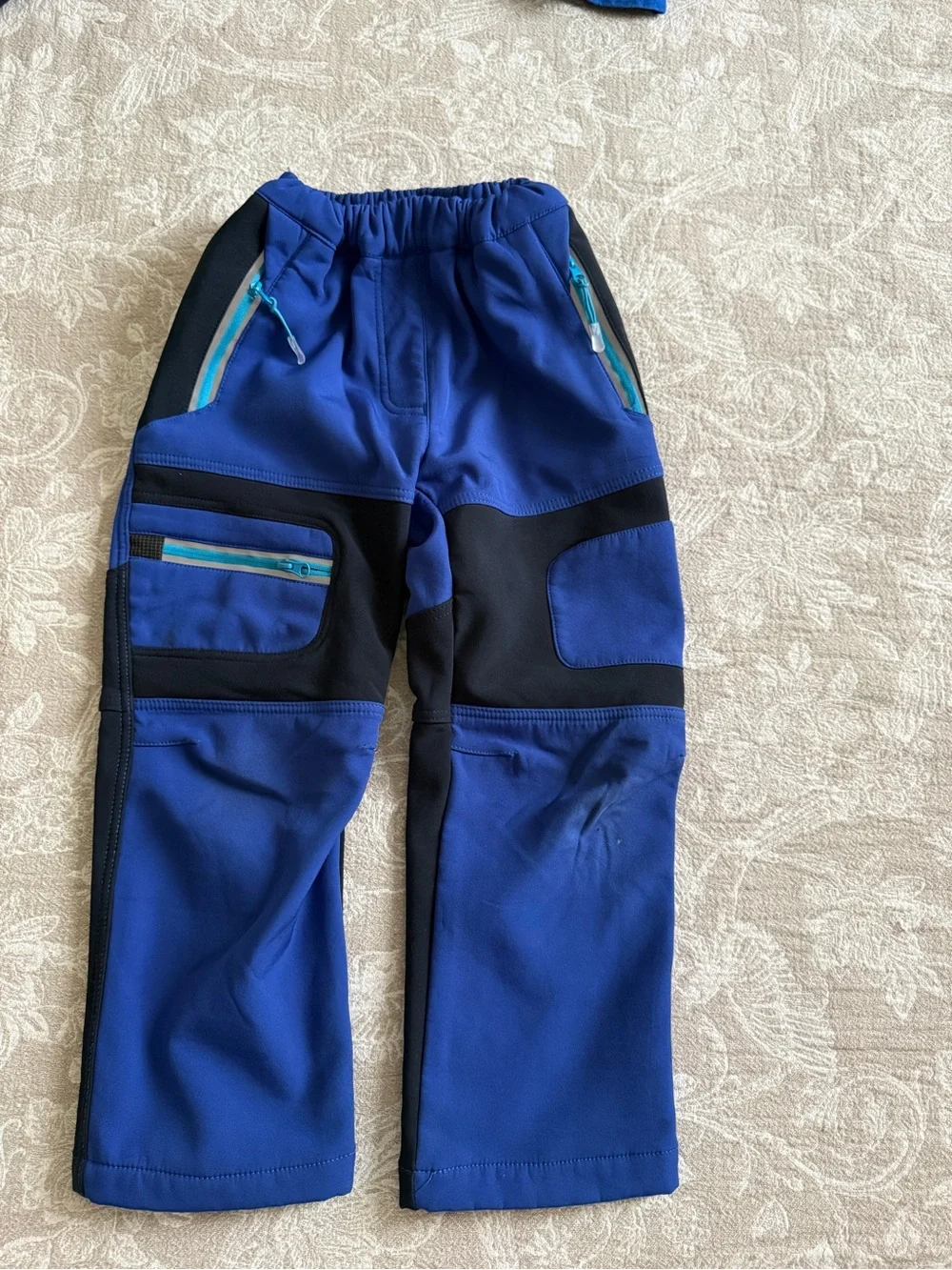 Kids Blue and Black Outdoor Pants